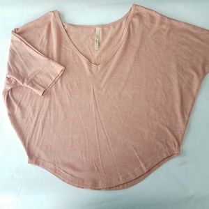 Salmon  colored v neck blouse size small